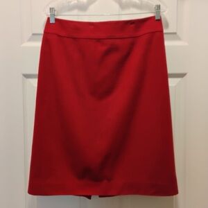 Ann Taylor Wool Cashmere Red Pencil Skirt Size 10 Work Office Classic